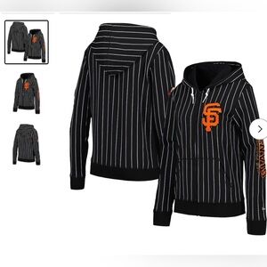 New Era Black and Orange Pinstripe Ladies Hoodie San Francisco Giants S NWT